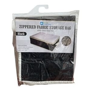 HOME COLLECTIONS Underbed Zippered Fabric Storage Bag Black 20"×15.5"×5.5" NIP